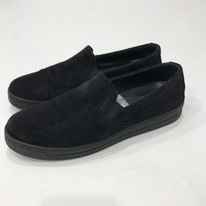 Prada Women Black Slip On Skater Sneakers Suede 40